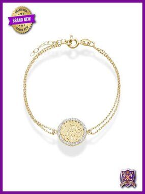 Sterling Silver 925 Shema Israel Hebrew Prayer Charm Bracelet CZ